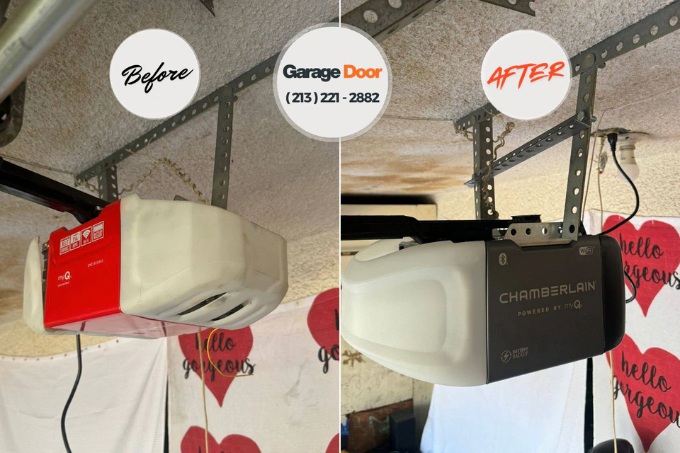 Before and after: garage door repair Noroton Heights, CT